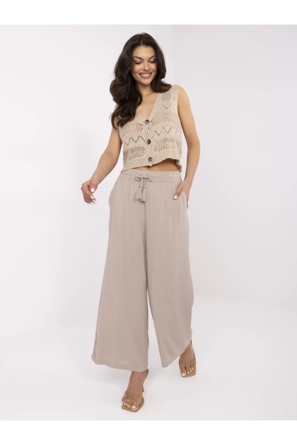 Dámske Nohavice farba Tmavo-béžová kód D73761M62237B (Farba Tmavo-béžová, Veľkosť M)