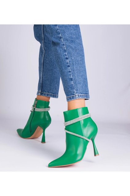 Dámske členkové topánky zelené kód W2A-AX4001-1 - GM W2A-AX4001-1 GREEN 38 - GM (Veľkosť 38)