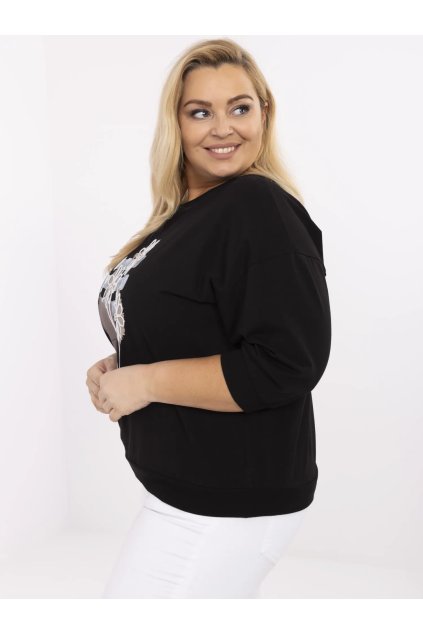 Dámska blúzka plus size čierna RV-BZ-A405.03 (Farba Čierna, Veľkosť ONE SIZE)