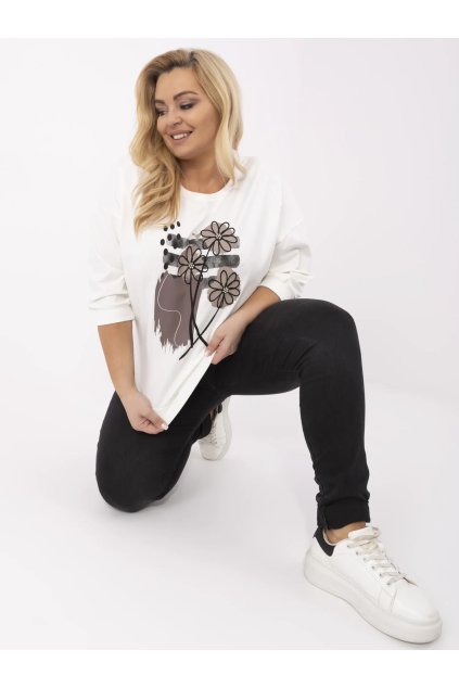 Dámska blúzka plus size okrová RV-BZ-A405.03 (Farba Okrová, Veľkosť ONE SIZE)