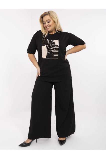 Dámska blúzka plus size čierna RV-BZ-A506.03