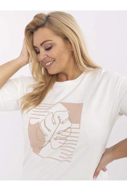 Dámska blúzka plus size okrová RV-BZ-A506.03