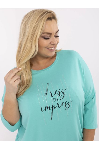 Dámska blúzka plus size tyrkysová RV-BZ-A524.80