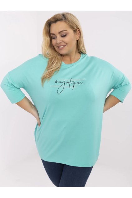 Dámska blúzka plus size tyrkysová RV-BZ-A525.90
