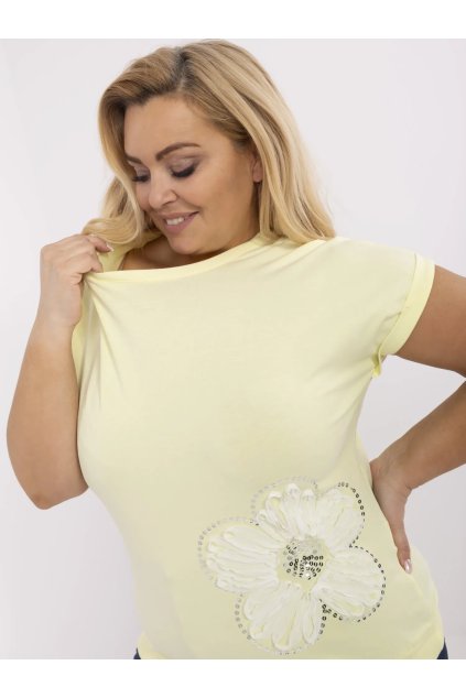 Dámska blúzka plus size svetlo-žltá RV-BZ-A543.94