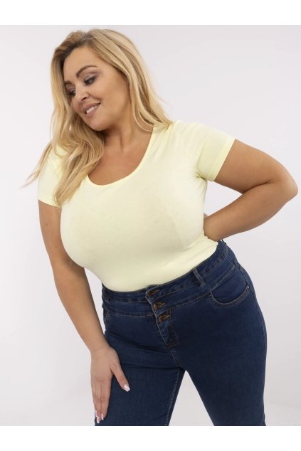 Dámske plus size farba svetlo-žltá kód RV-TS-A556.03