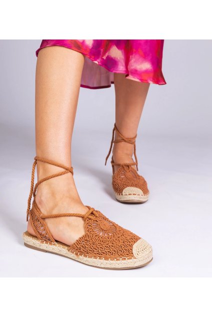 Dámske topánky espadrilky hnedé kód R-06 - GM R-06 CAMEL 38 - GM (Veľkosť 40)