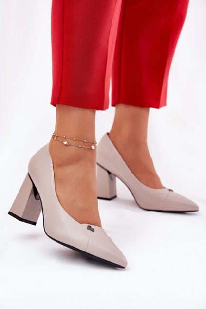 Elegantní Lodičky Na Podpatku Vinceza 62224 Šedé (Veľkosť 36)