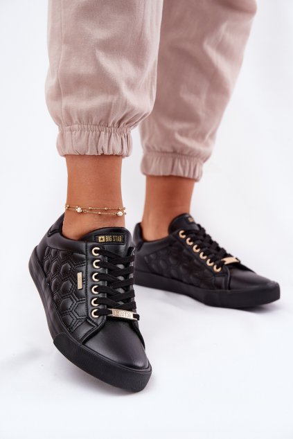 Dámske tenisky z eco kože big star rr274323 čierne / (Veľkosť 36)