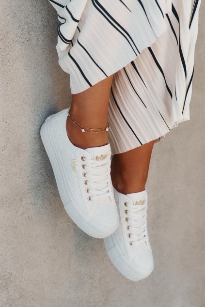 Dámské Tenisky S Krajkou Lee Cooper LCW-25-31-3438L Bílé (Veľkosť 39)