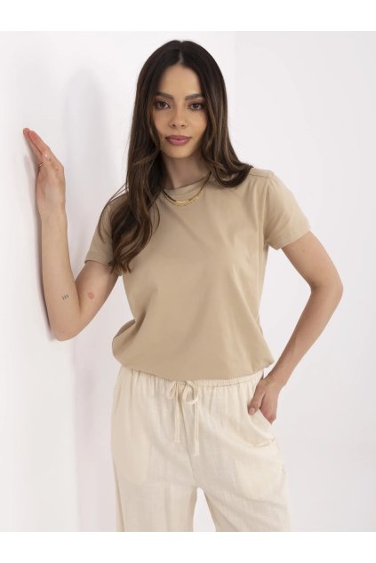 Dámske jednofarebné farba béžová kód CLM-TS-1640.87 (Farba Béžová, Veľkosť S)