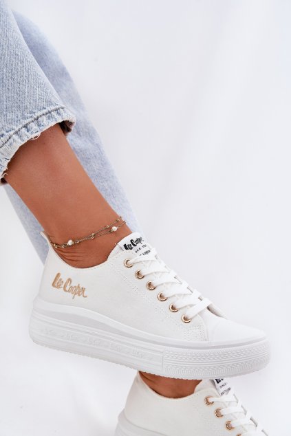 Dámské Tenisky Na Platformě Lee Cooper LCW-24-44-2462L Bílé (Veľkosť 40)