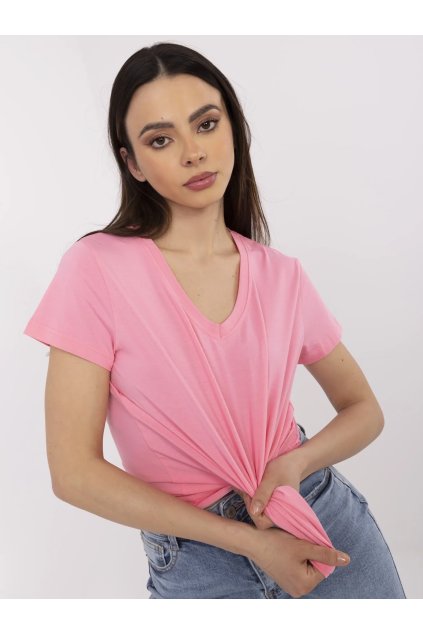 Dámske jednofarebné farba ružová kód CLM-TS-1639.12 (Farba Ružová, Veľkosť S)