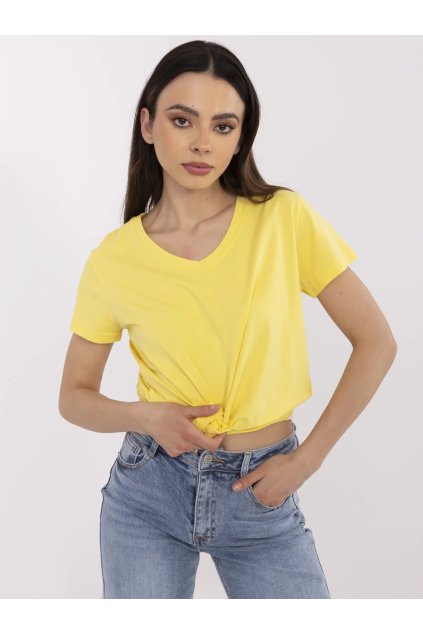Dámske jednofarebné farba žltá kód CLM-TS-1639.12 (Farba Žltá, Veľkosť S)