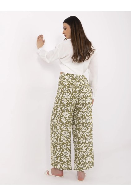 Dámske Nohavice farba Olivová kód D73771M62237H (Farba Olivová, Veľkosť L)