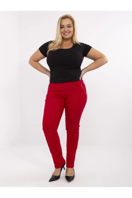 Dámske Nohavice farba Červená kód AT-SP-294.25 (Farba Červená, Veľkosť 52)