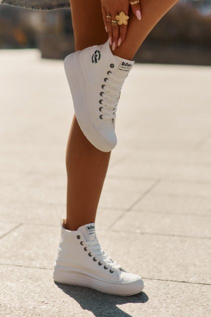 Dámské Tenisky Na Platformě Lee Cooper LCW-25-44-3209L Bílé (Veľkosť 40)