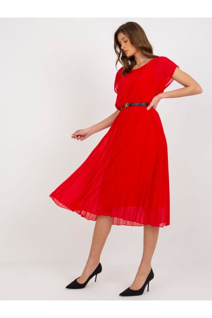 Dámske červene šaty letne kód produktu DHJ-SK-8839-1.23X (Farba Červená, Veľkosť ONE SIZE)