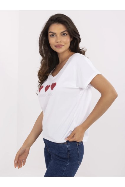 Dámske s aplikáciou farba biela kód CLM-TS-1708.83 (Farba Biela, Veľkosť L)