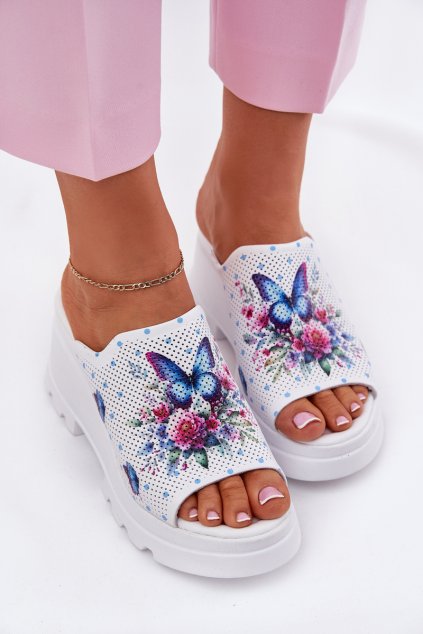 Dámské Kožené Sandały Na Klínu Artiker 56C0428 Bílé (Veľkosť 40)