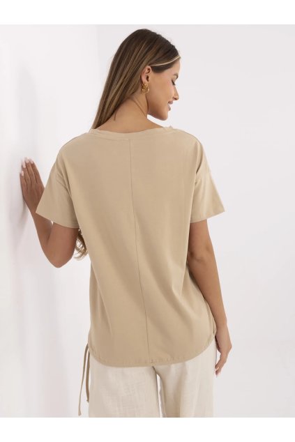 Dámske s aplikáciou farba hnedá camel kód CLM-TS-1019.79 (Farba Hnedá camel, Veľkosť L)