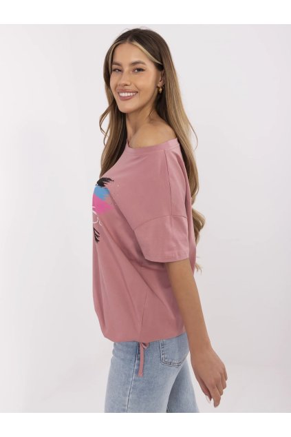 Dámske s aplikáciou farba tmavo-ružová kód CLM-TS-1019.79 (Farba Tmavo-ružová, Veľkosť XL)