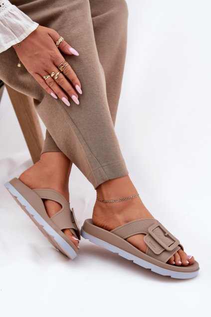 Vonné Dámské papuče S Dekorativní Přezkou Béžové ZAXY RR285076 (Veľkosť 35.5)