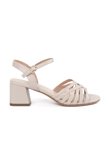Béžové dámske elegantné sandále na 5,5 cm podpätku Sergio leone, kód produktu SK893BE