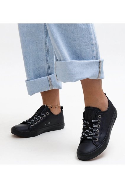 Čierne tenisky eco koža Big Star KK274106 KK274106 BLACK 38 - GM (Veľkosť 37)