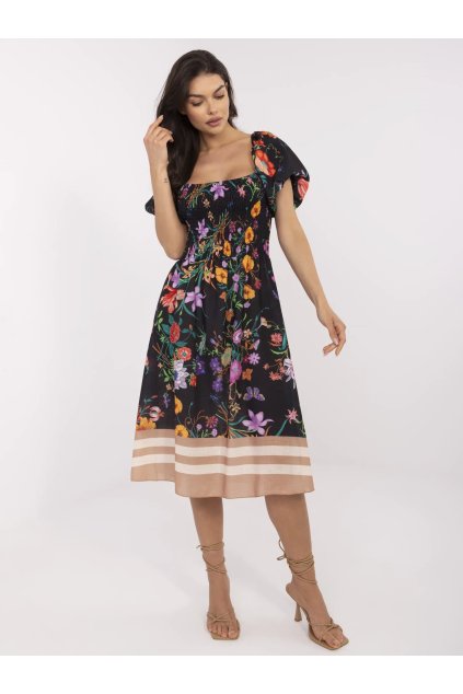 Dámske čierne šaty letne kód produktu DHJ-SK-19396.76 (Farba Čierna, Veľkosť ONE SIZE)
