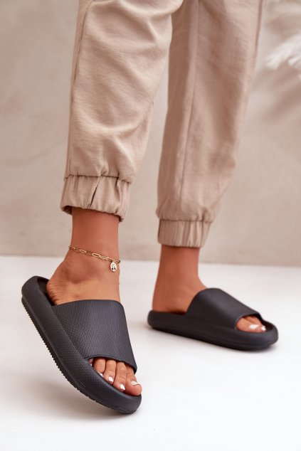 Dámske lehká Penové papuče na silné podešvi čierne querceria / DZ213/M322 BLK (Veľkosť 36)