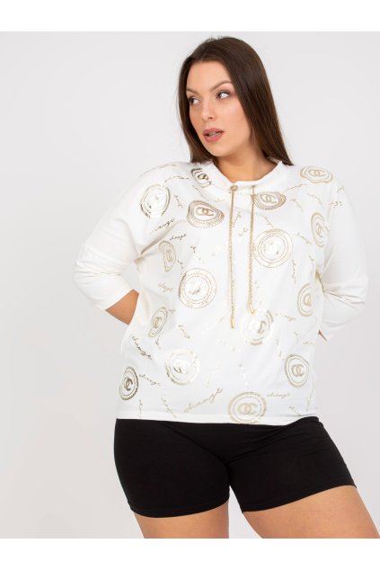 Dámska blúzka plus size okrová RV-BZ-7570.77 (Farba Čierna, Veľkosť ONE SIZE)