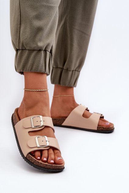 Dámske Sandále s prackami béžove oliena / CD228 BEIGE (Veľkosť 36)