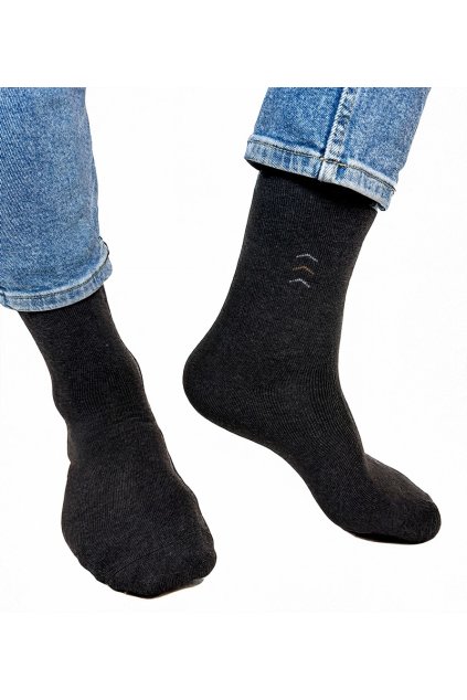 Čierno-biele teplé ponožky Sella ASP6 DARK GREY >> 39-42 - GM (Veľkosť 39-42)