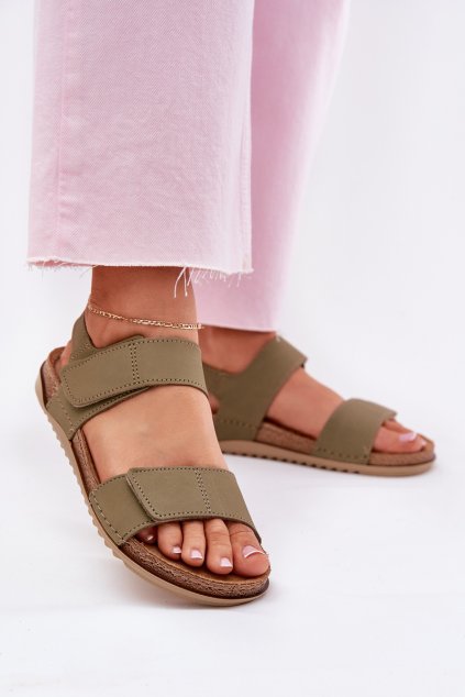 Kožené Dámske Sandále inblu aa0001ku zelené / AA0001KU TUNDRA (Veľkosť 36)