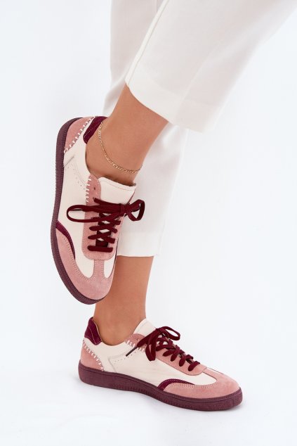 Dámské Kožené Tenisky Zazoo N1220 Béžové (Veľkosť 36)