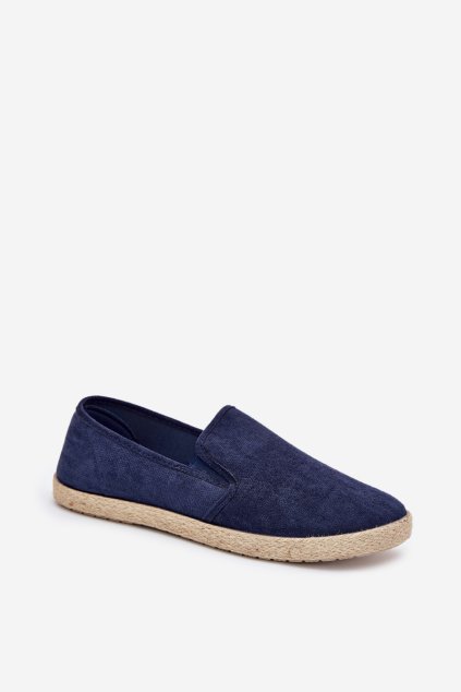Pánské espadrilky tenisky z z eko semišue tmavě modré Lunaria