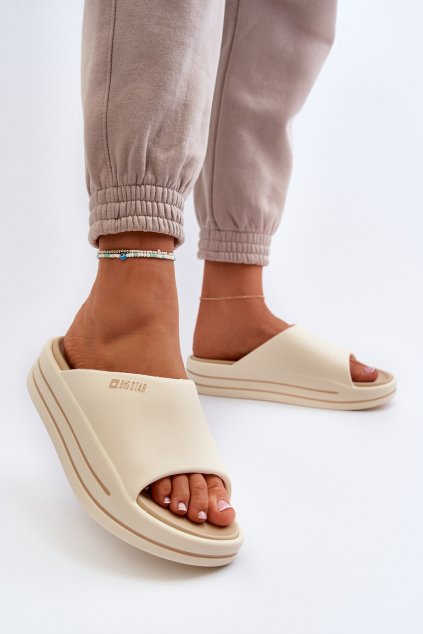 Dámske Sandále na platforme big star nn274a034 béžove / NN274A034 BEŻ (Veľkosť 36)