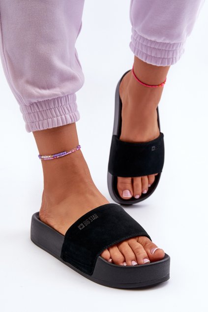 Dámske Sandále na platforme z semiše big star nn274a670 čierne / (Veľkosť 36)