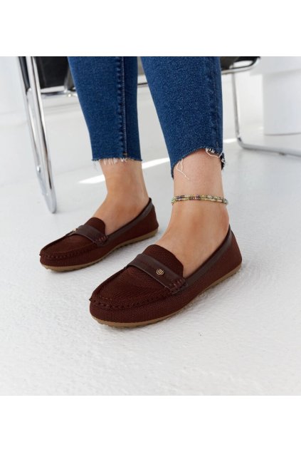 Hnedé textilné mokasíny Fombio DF882 MARRONE 38 - GM (Veľkosť 38)