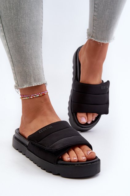 Dámske žabky na platforme big star nn274772 čierne / (Veľkosť 36)