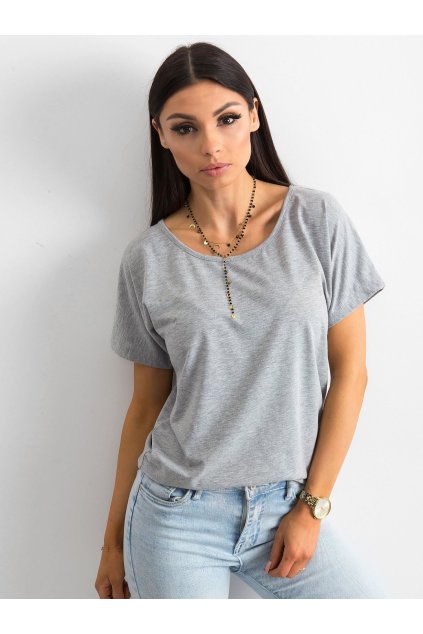 Dámske jednofarebné farba sivá kód RV-TS-4693.20 (Farba Sivá, Veľkosť XS)