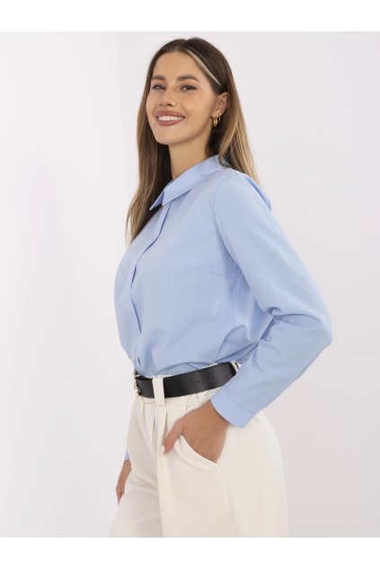 Dámske Košeľa farba Svetlo-modrá kód LK-KS-508948.67 (Farba Svetlo-modrá, Veľkosť S)