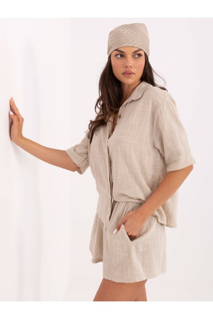 Dámske Komplet farba Béžová kód TW-KMPL-BI-30480.90 (Farba Béžová, Veľkosť S)