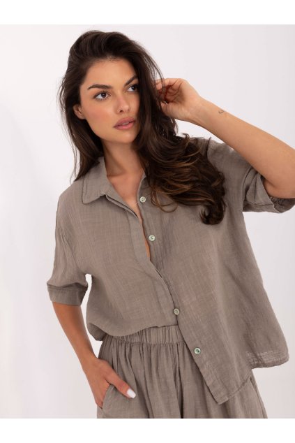 Dámske Komplet farba Tmavo-béžová kód TW-KMPL-BI-30480.90 (Farba Tmavo-béžová, Veľkosť S)