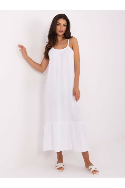 Dámske biele šaty letne kód produktu TW-SK-BI-12-1197.98 (Farba Biela, Veľkosť ONE SIZE)
