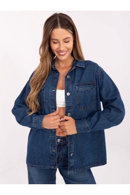 Dámske Košeľa farba Tmavo-modrá kód D80026BI11280M314 (Farba Tmavo-modrá, Veľkosť L)