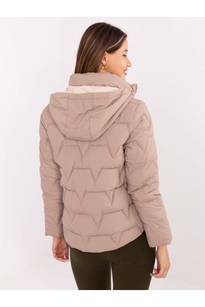 Dámska Bunda farba Tmavo-béžová kód MBM-KR-2522.31 (Farba Tmavo-béžová, Veľkosť M)