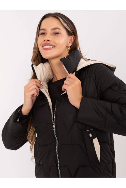 Dámska Bunda farba Čierna kód MBM-KR-2522.31 (Farba Čierna, Veľkosť M)