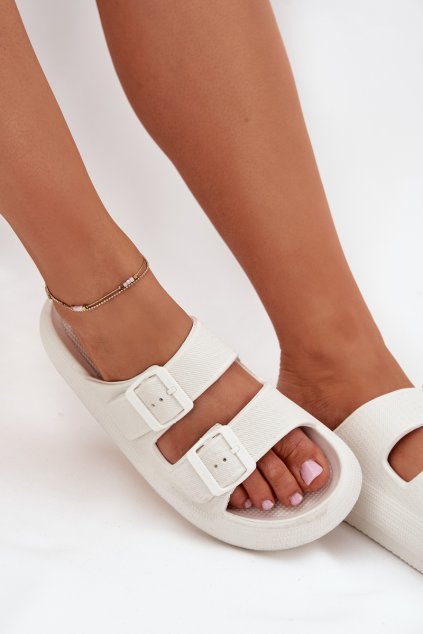 Dámské Pěnové papuče S Přezkami Vinceza 76056 Bílé (Veľkosť 36)